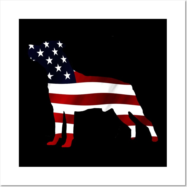 American Staffordshire Terrier US Flag Wall Art by Monstershirts